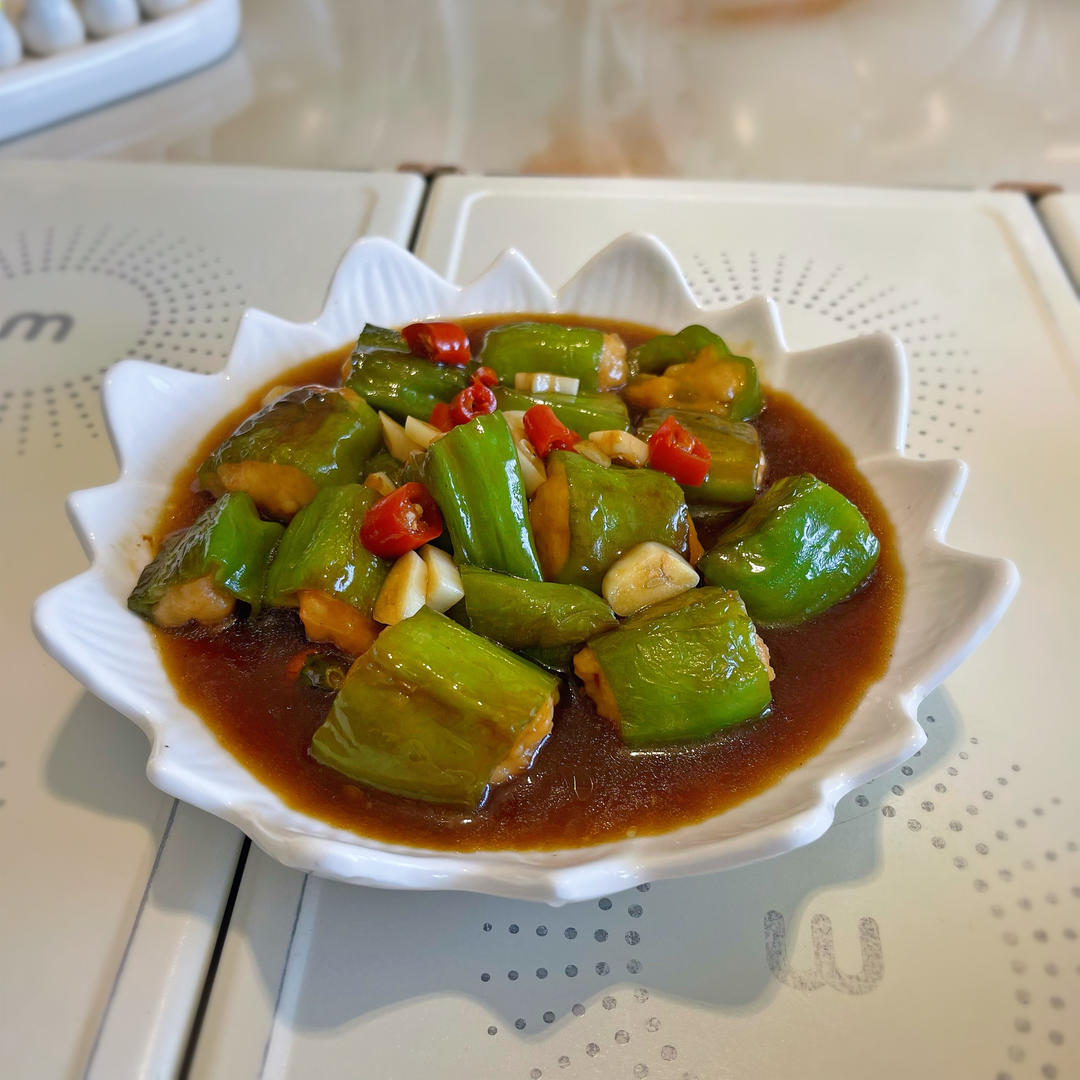 超下饭的青椒酿虾滑