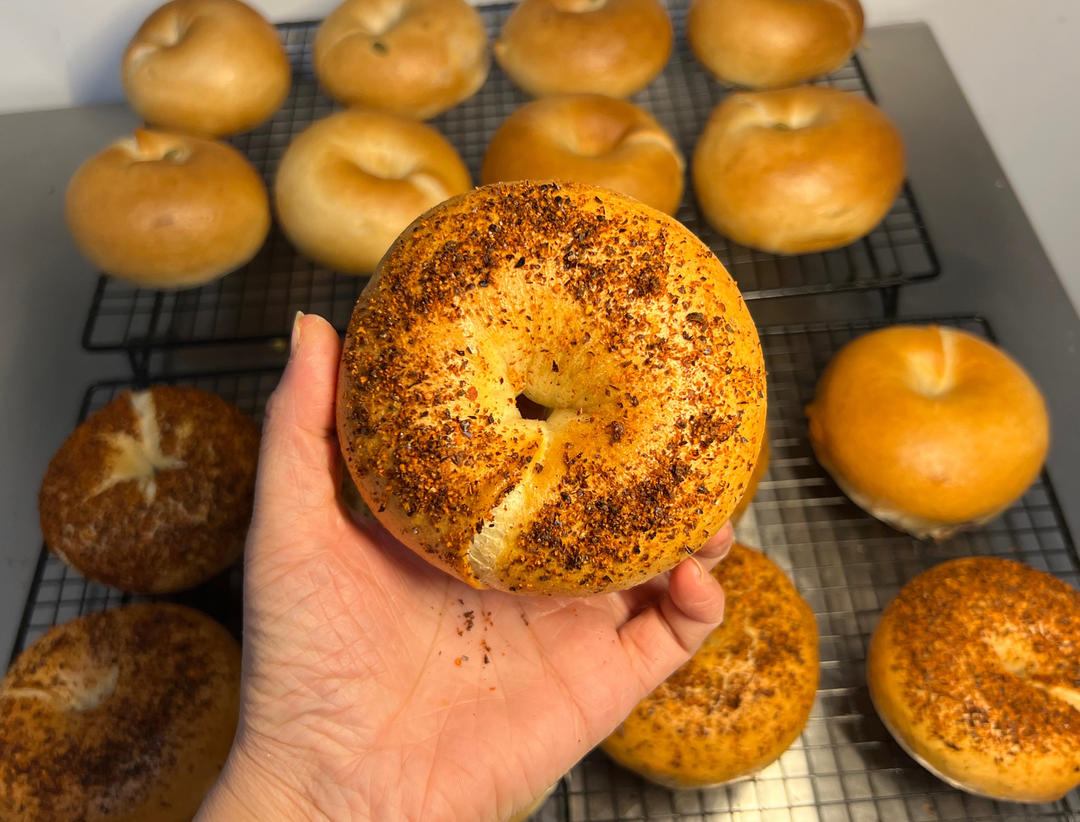 🥯全麦麻辣香肠贝果｜快手易做｜无需手套膜｜无需长时间发酵