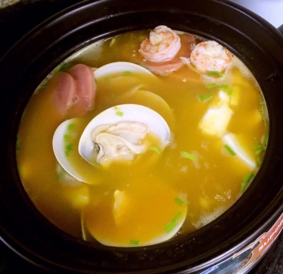 海鲜豆腐南瓜炖