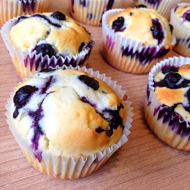鲜奶油蓝莓纸杯蛋糕 Blueberry Crème  fraîche cupcake