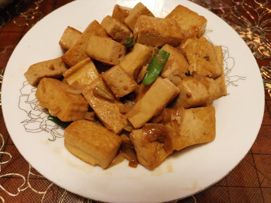 葱烧豆腐