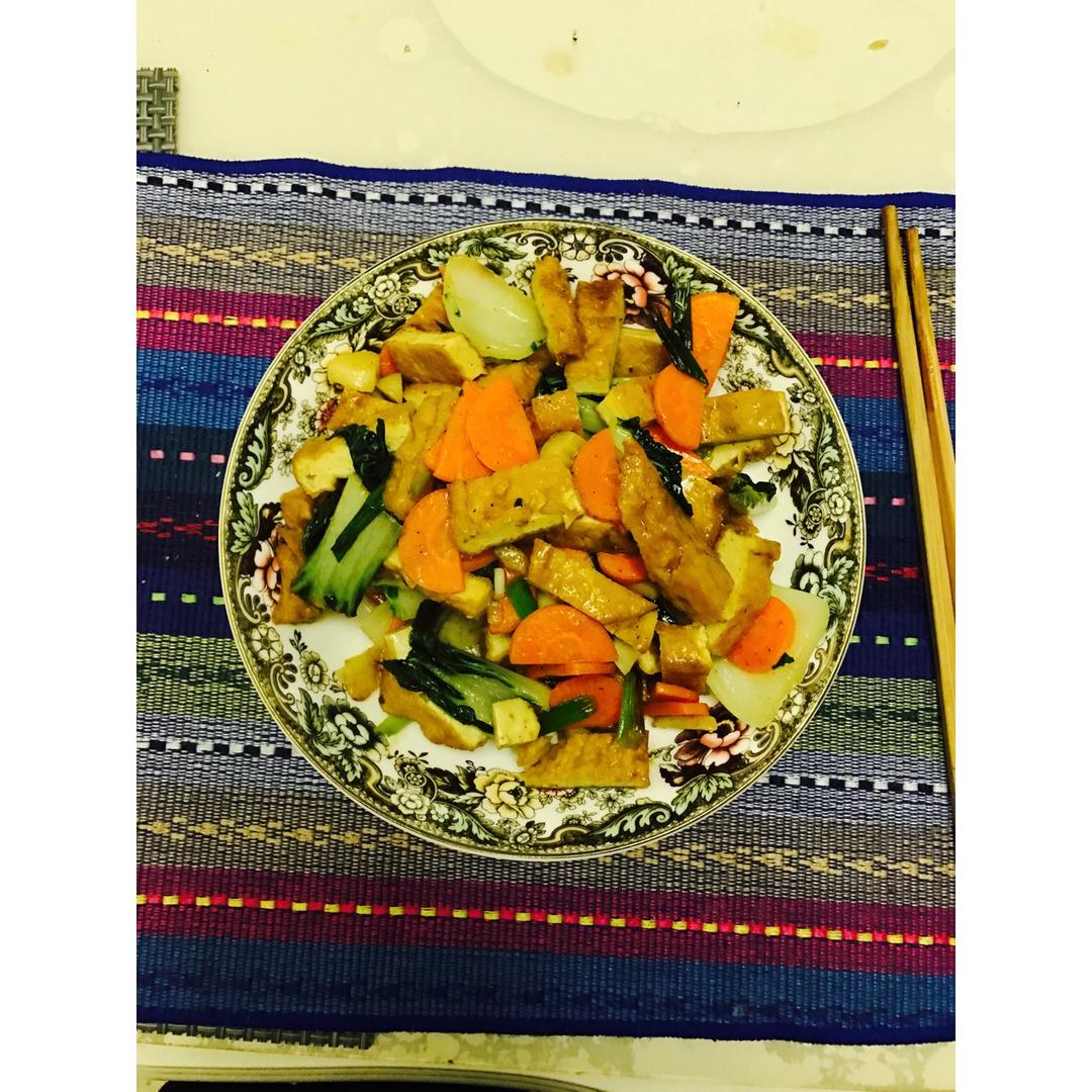 家常白菜煎豆腐