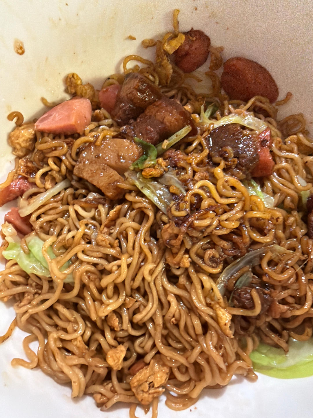 吼吼吃的炒方便面，附上炒面酱油配方