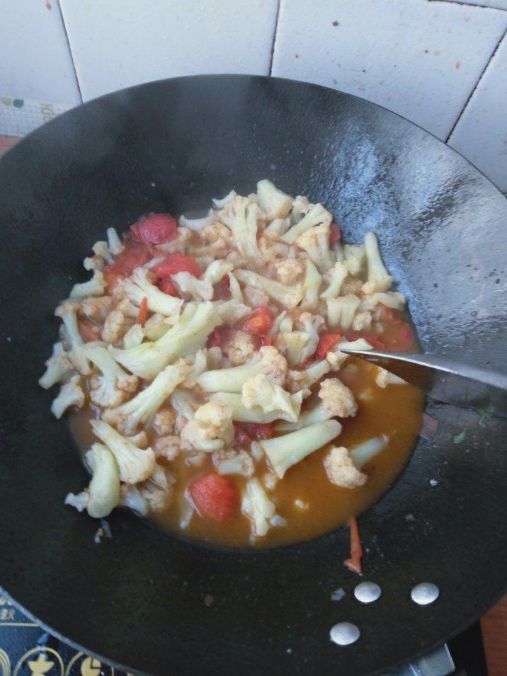 有机花菜炒西红柿