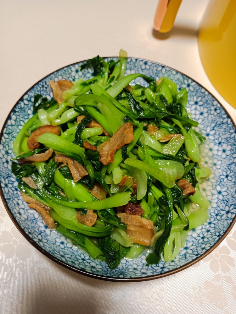 淮扬菜系列——小炒油渣青菜的做法