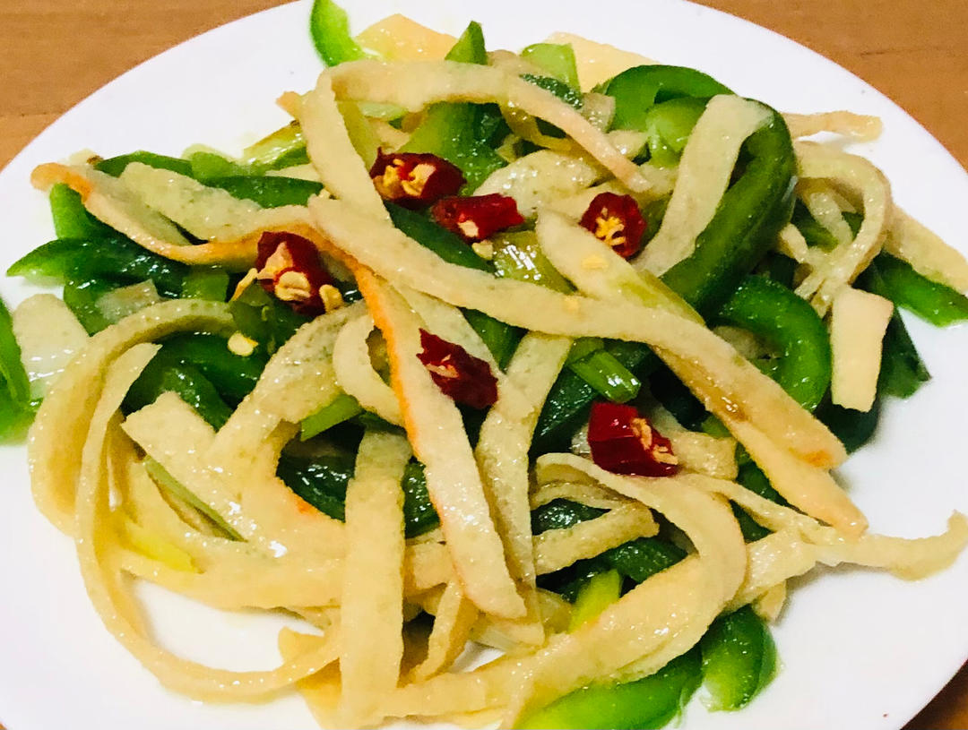 青椒炒豆皮(低脂又美味)