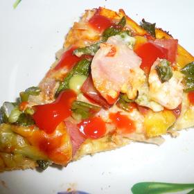 鲜虾玉米火腿披萨