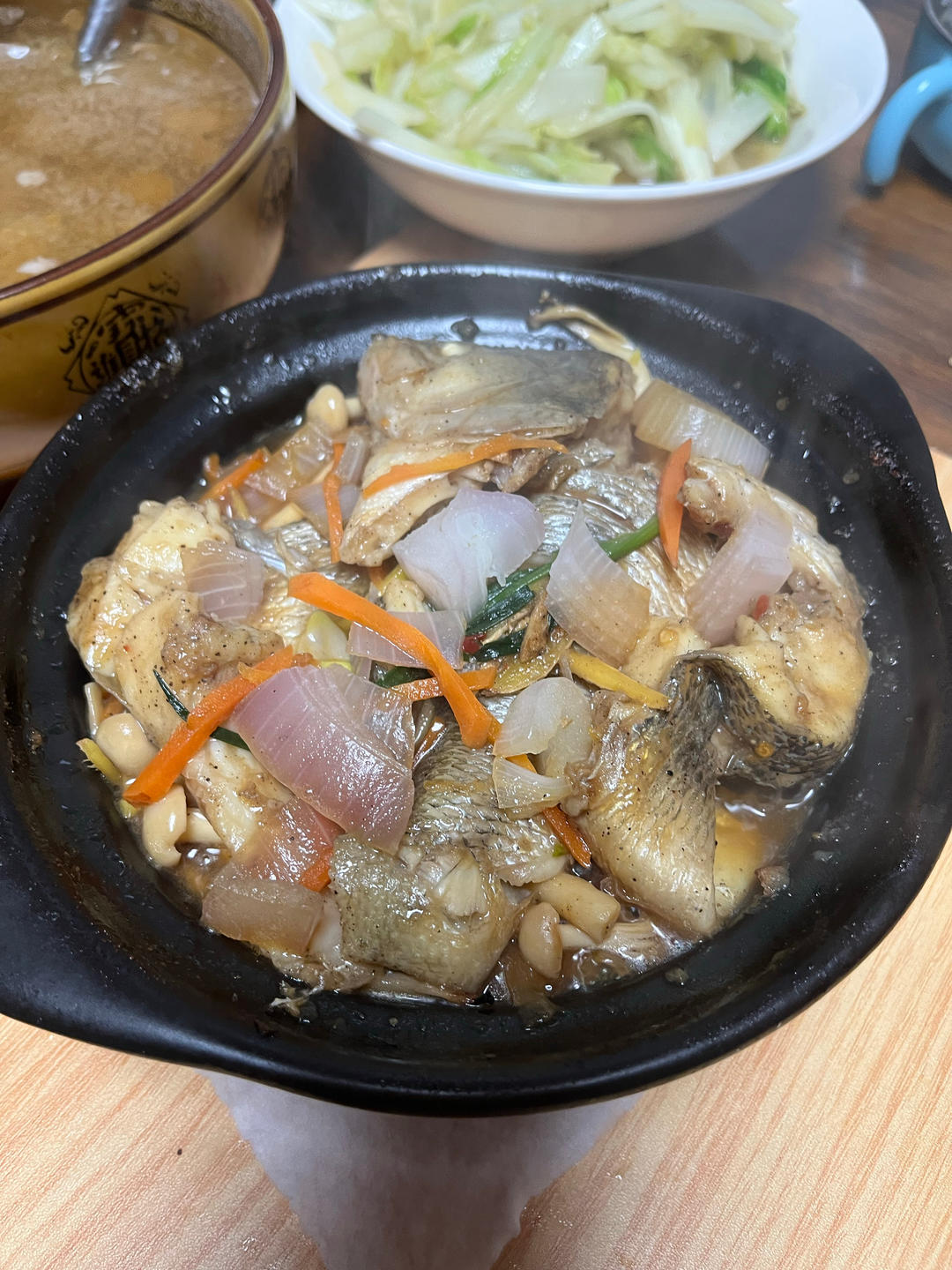 葱香焗鲈鱼