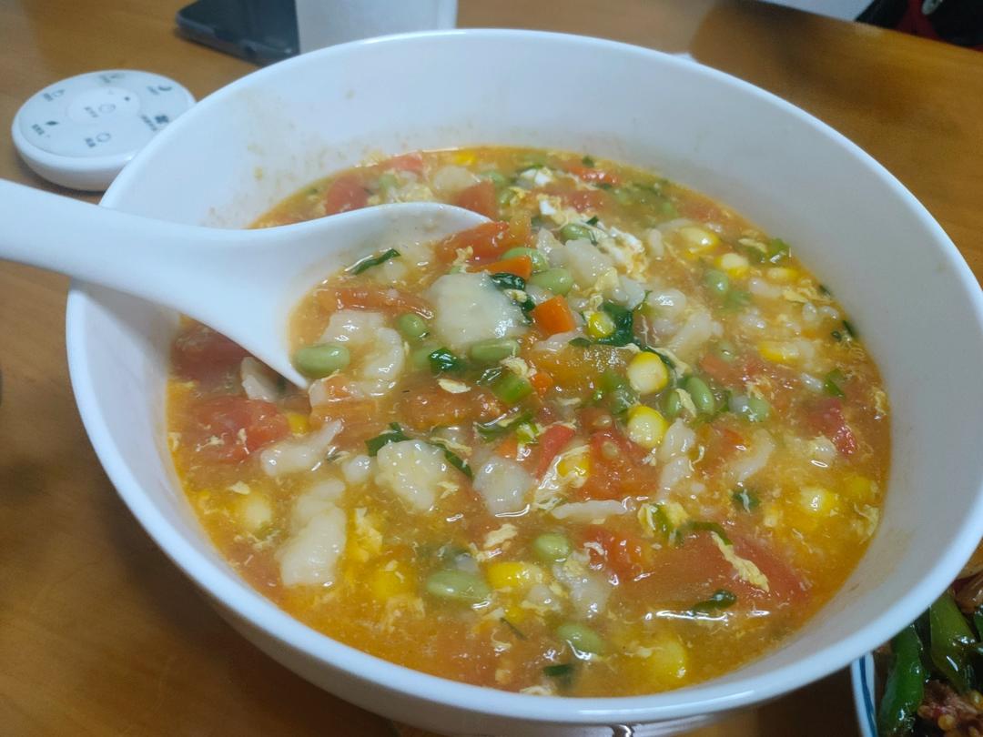 西红柿鸡蛋疙瘩汤