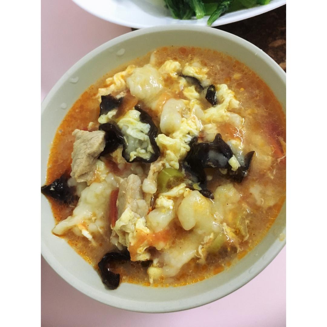 西红柿鸡蛋疙瘩汤
