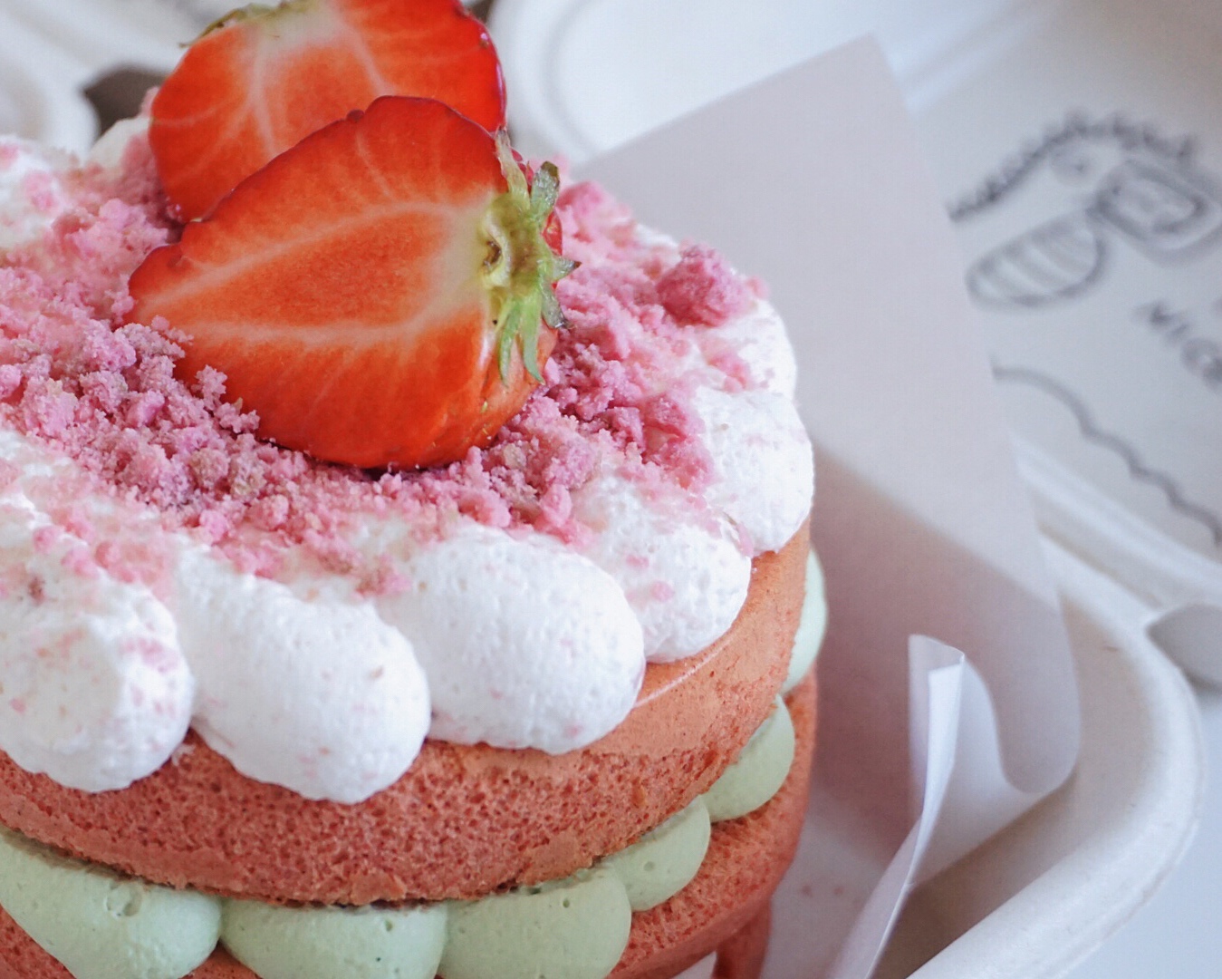 春日限定🌸樱花抹茶奥利奥盒子蛋糕的做法 步骤14