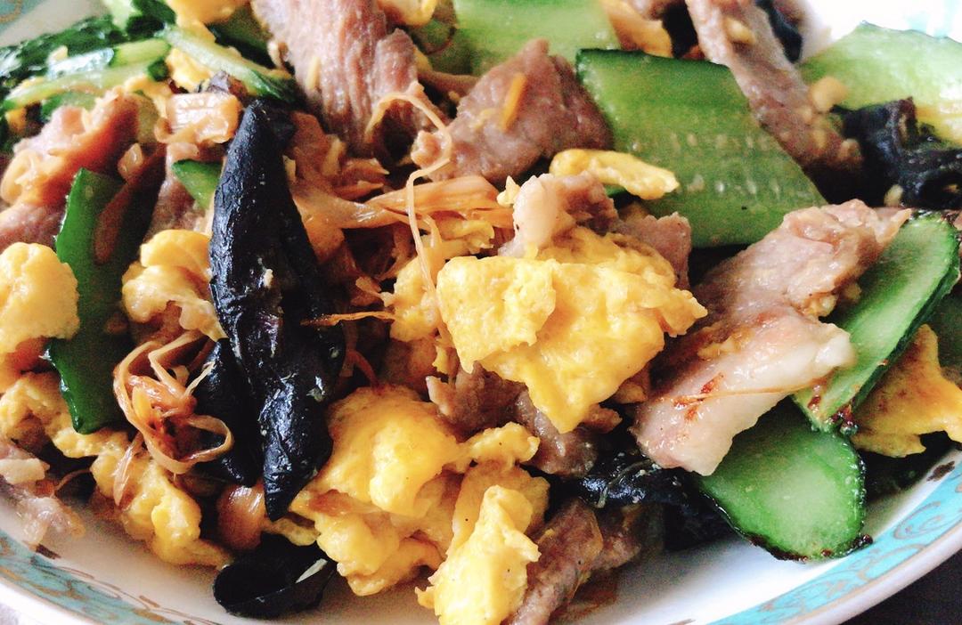 【木须肉】豪华版鸡蛋炒肉片，米饭吓破胆！