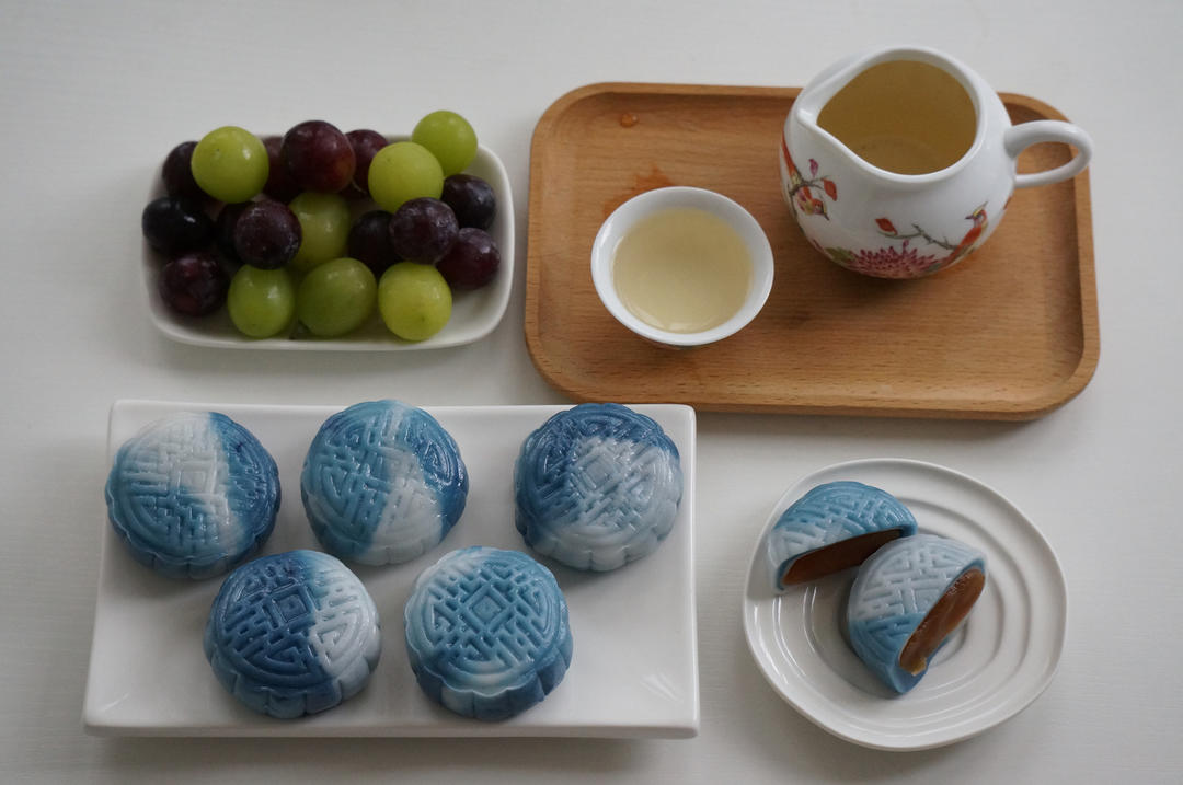 免蒸免烤㊙️简单易学丨超美青花瓷冰皮月饼