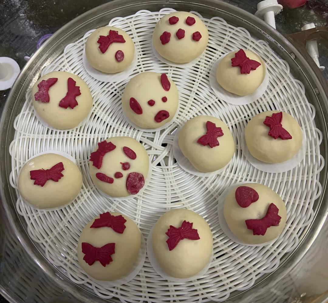 卡通馒头，小猪豆沙包，花样馒头