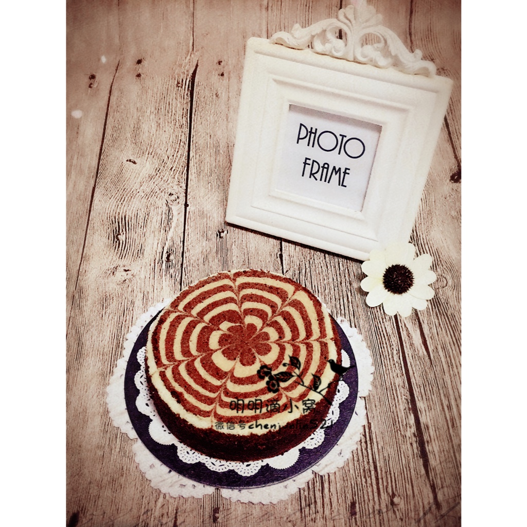 双色拉花戚风蛋糕