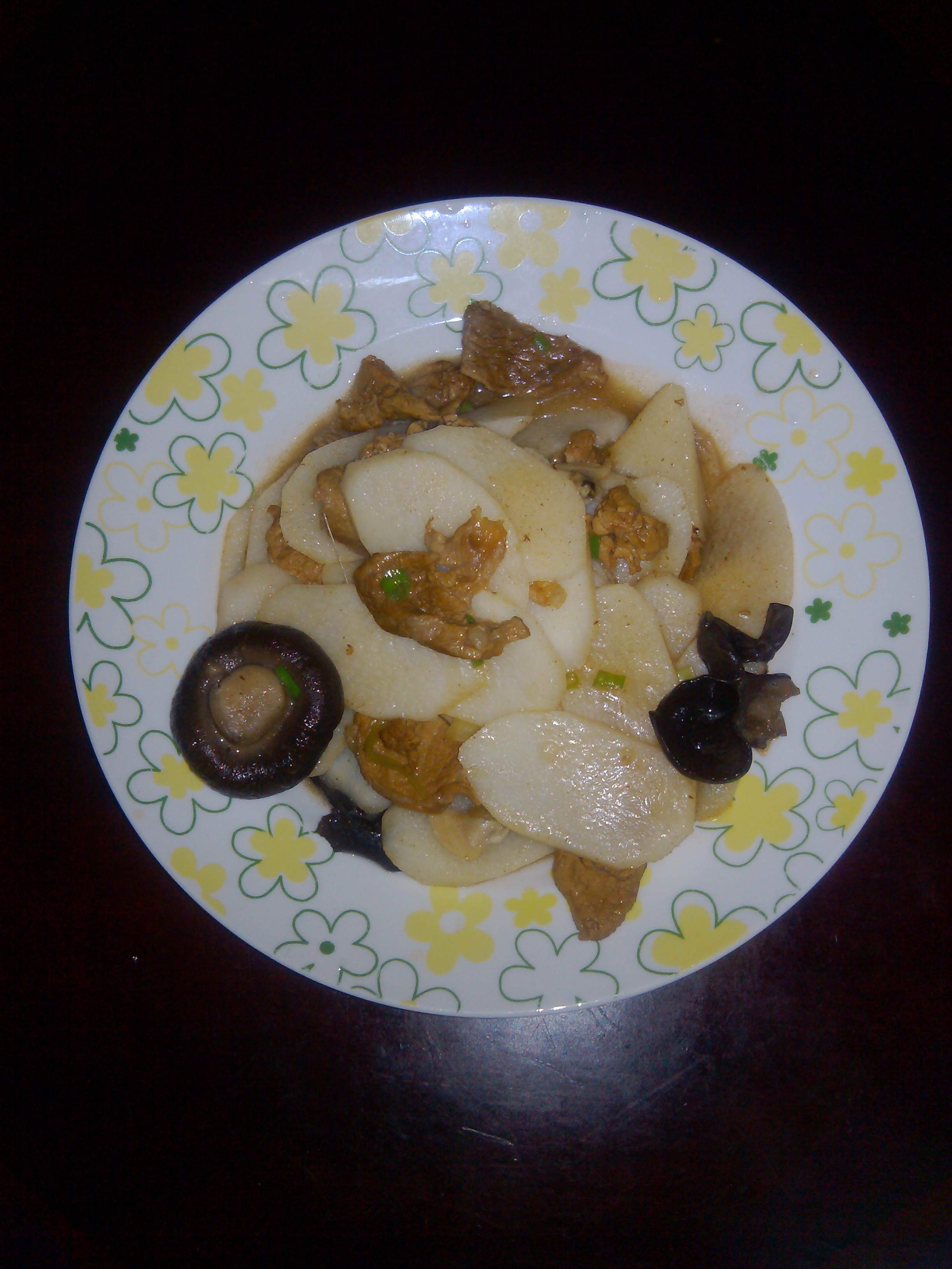 蚝油茭白肉片