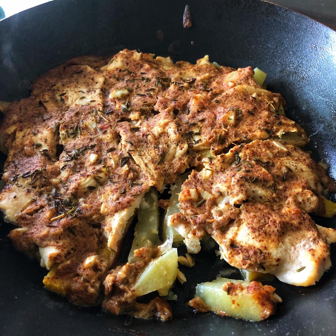 【健康三餐】蜂蜜芥末土豆烤鸡胸