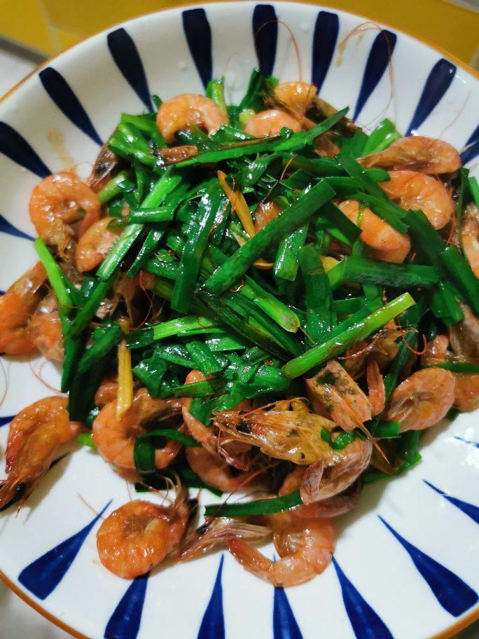 河虾炒韭菜