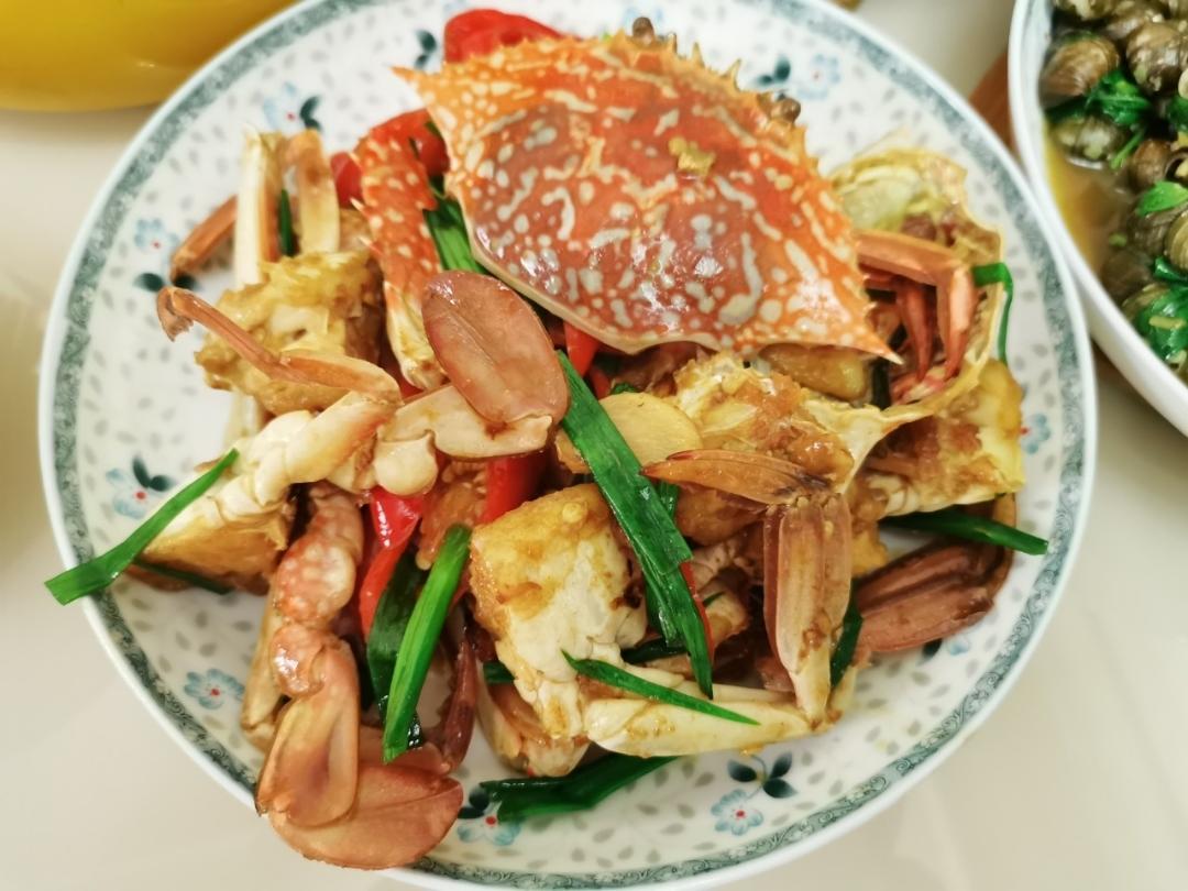 姜葱炒蟹
