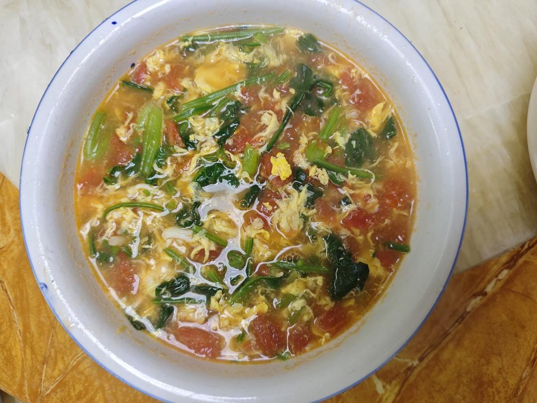 番茄菠菜鸡蛋汤