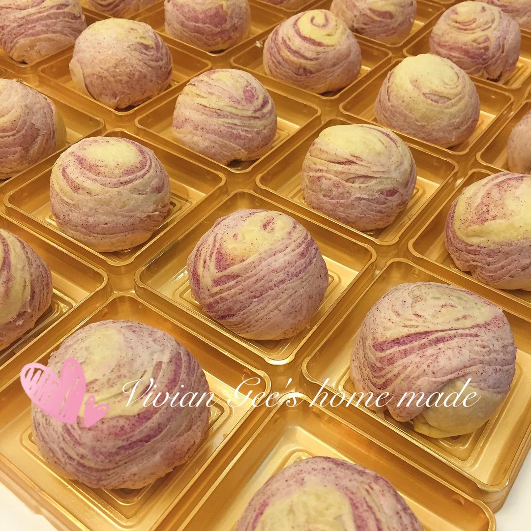 麻薯香芋酥/台湾大甲芋头酥(无猪油完美复刻2015.10修订各种抹茶酥、绿茶酥、蛋黄酥、紫薯酥通用哟）