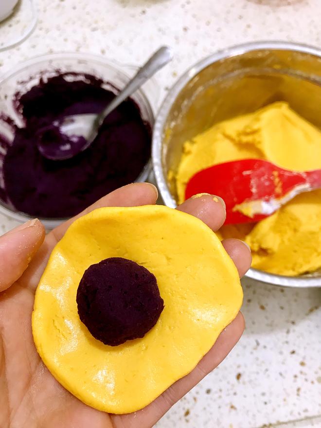 香煎紫薯南瓜饼的做法