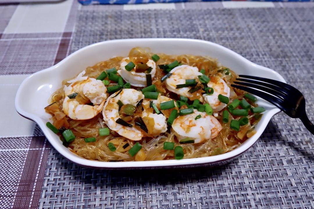 快手主食-虾仁蒸粉丝