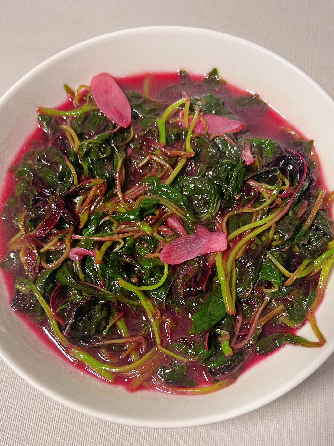 超下饭家常菜-清炒红苋菜-排毒补血低脂菜