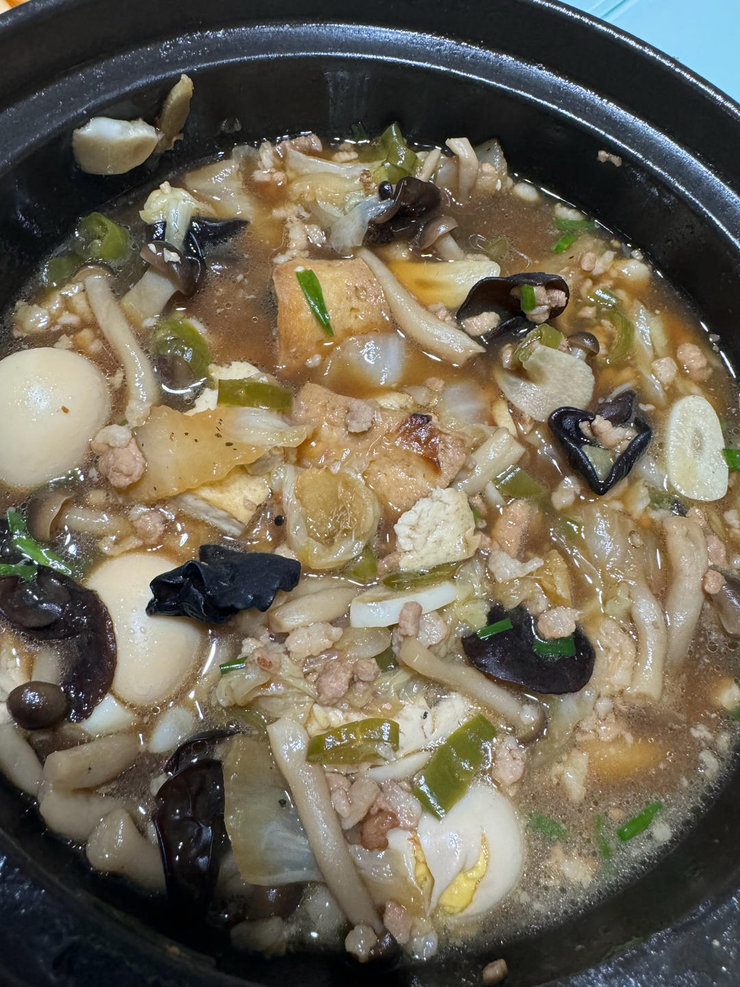 醉好吃的肉末鲜虾素菜煲，鲜香美味又下饭