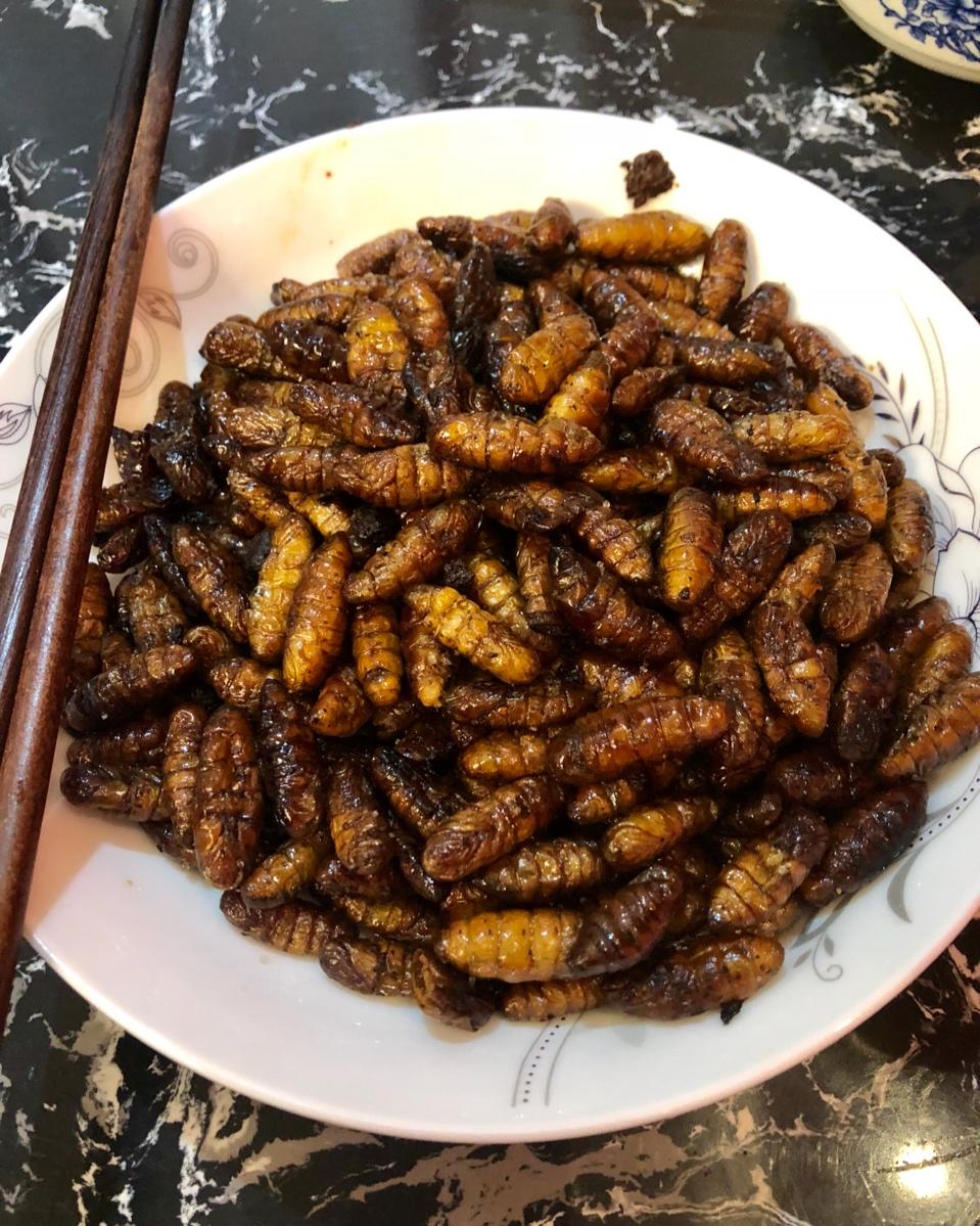 沉静如海_做的油炸小蚕蛹