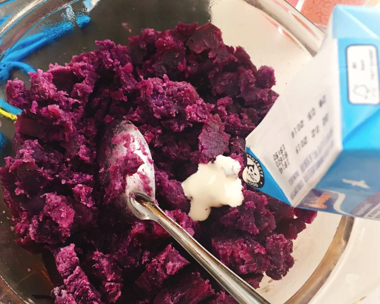 紫薯爆浆芝士仙豆糕的做法 步骤1