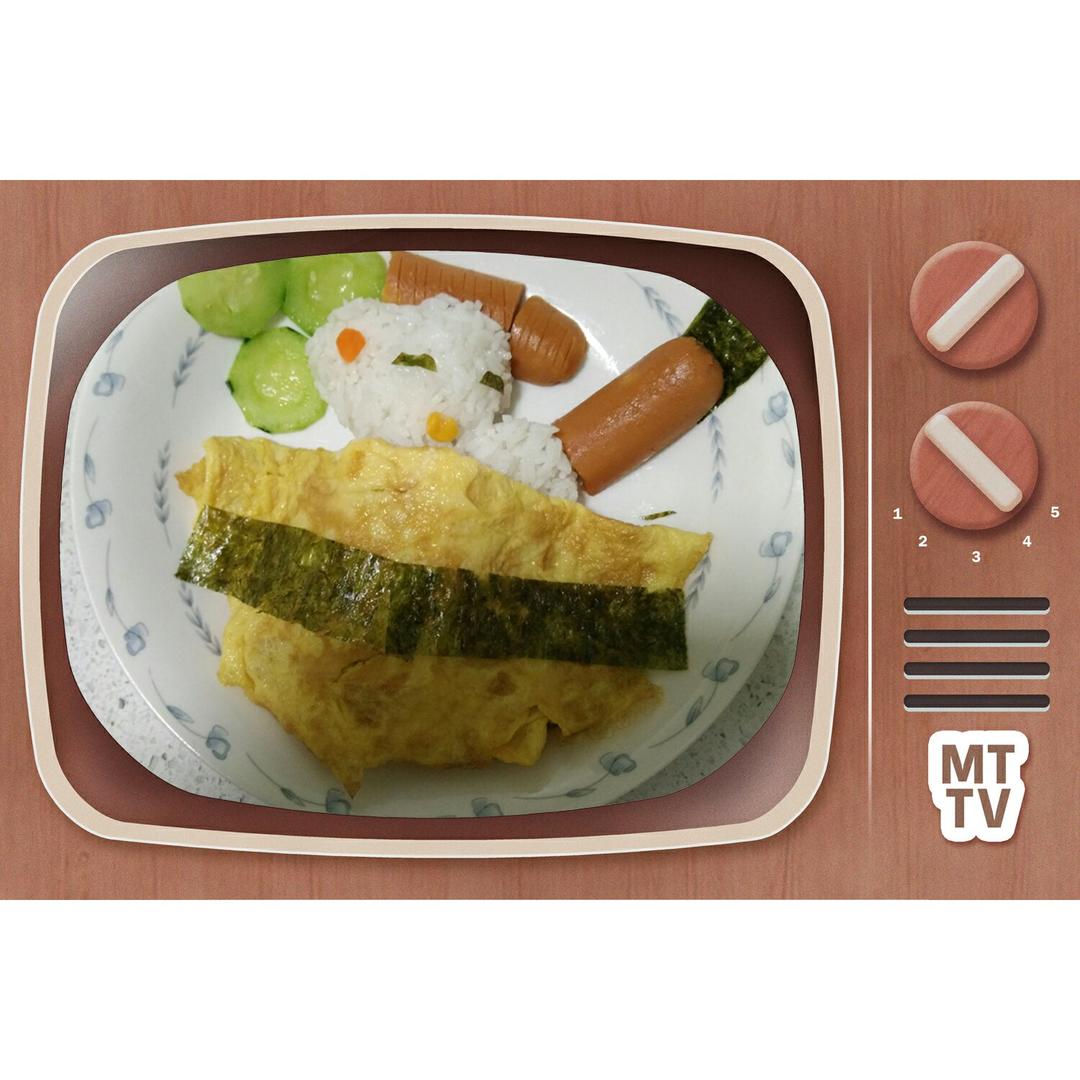 午睡的熊宝宝蛋包饭