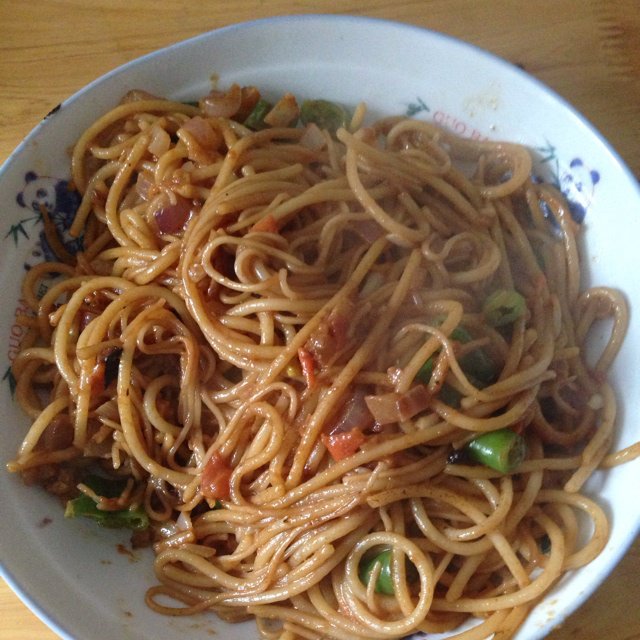 中式彩椒意面（Chinese Fried Spaghetti with Bell Peppers)