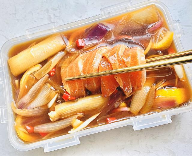 韩式腌三文鱼❤️韩国酱蟹腌制法之三文鱼刺身