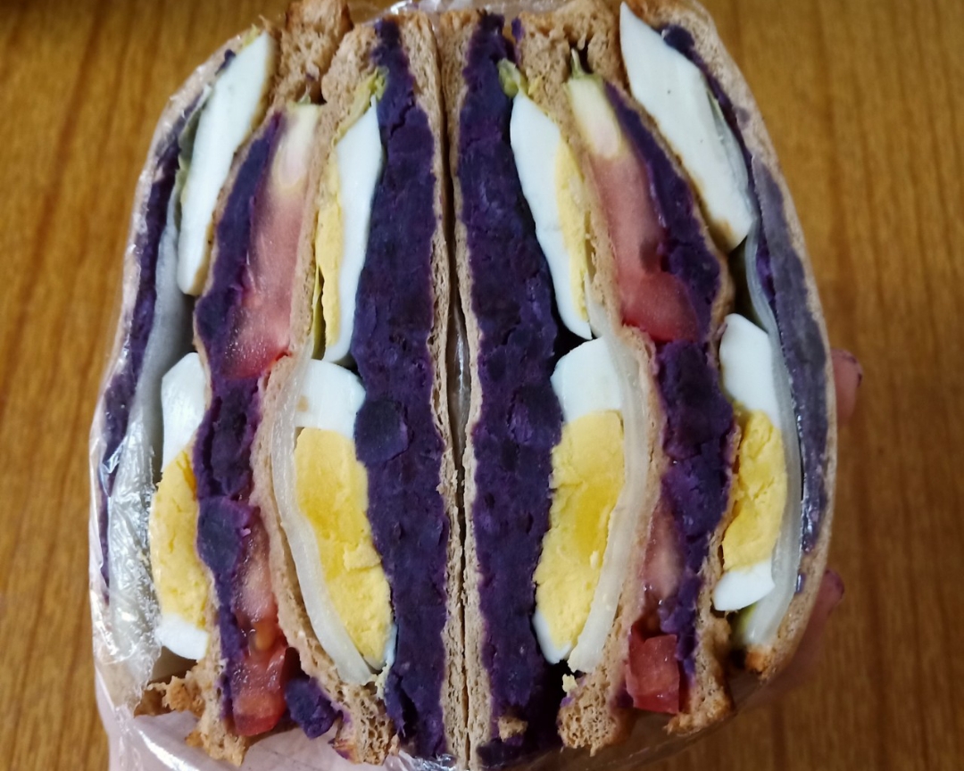 自制紫薯三明治(减肥低脂)平底锅版