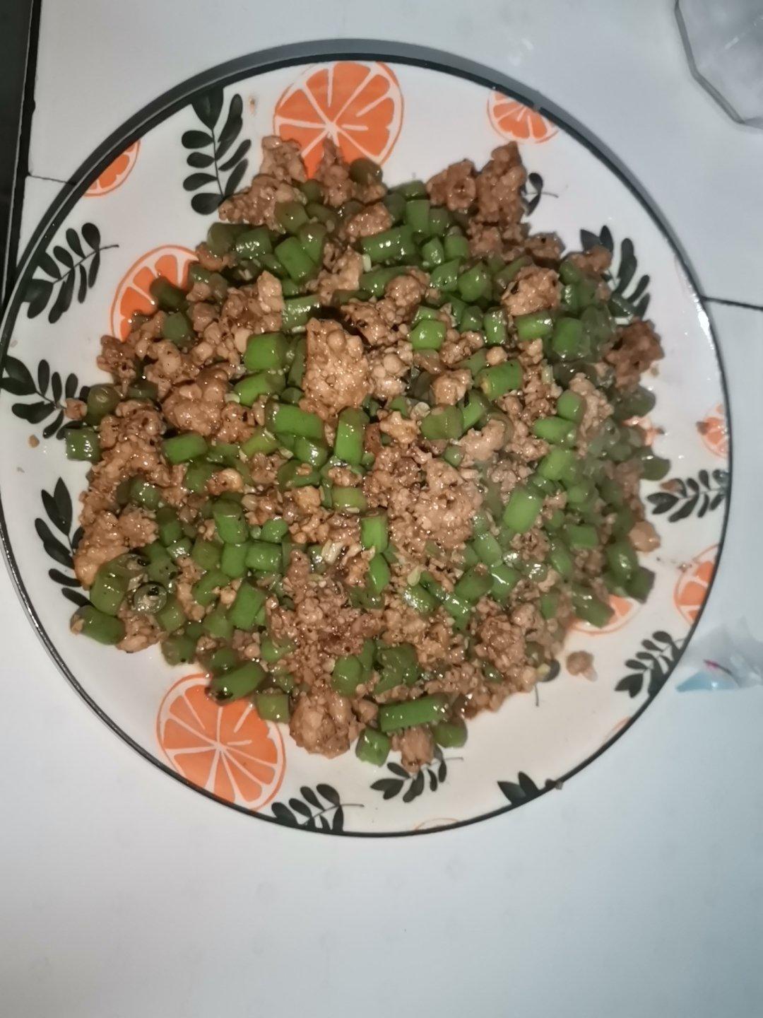 肉沫豆角下饭菜