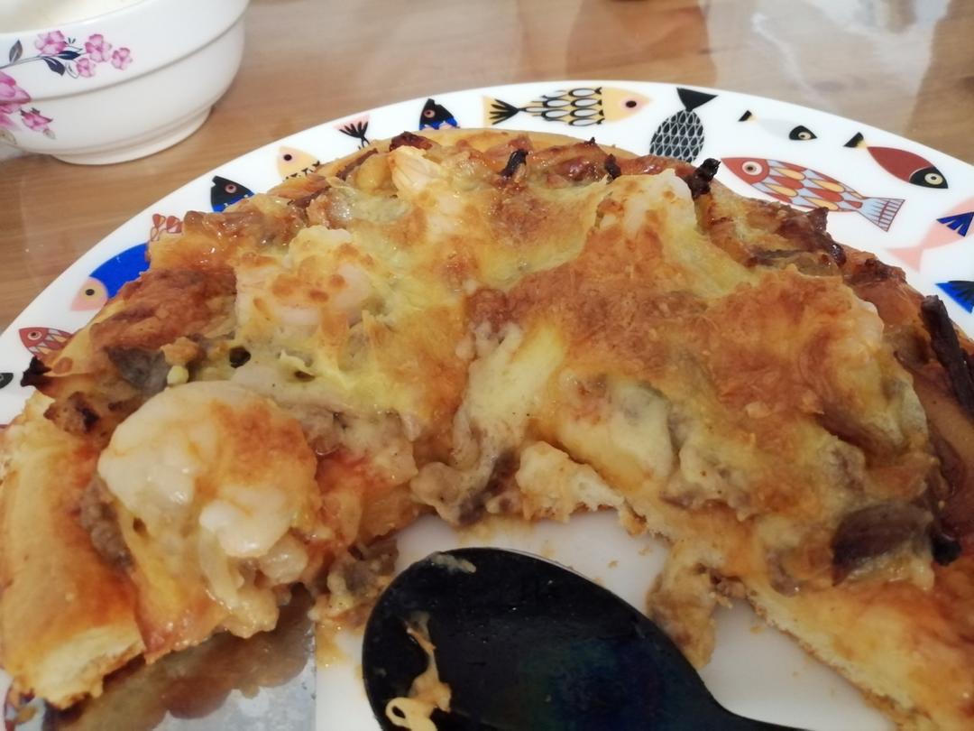 牛肉大虾仁披萨