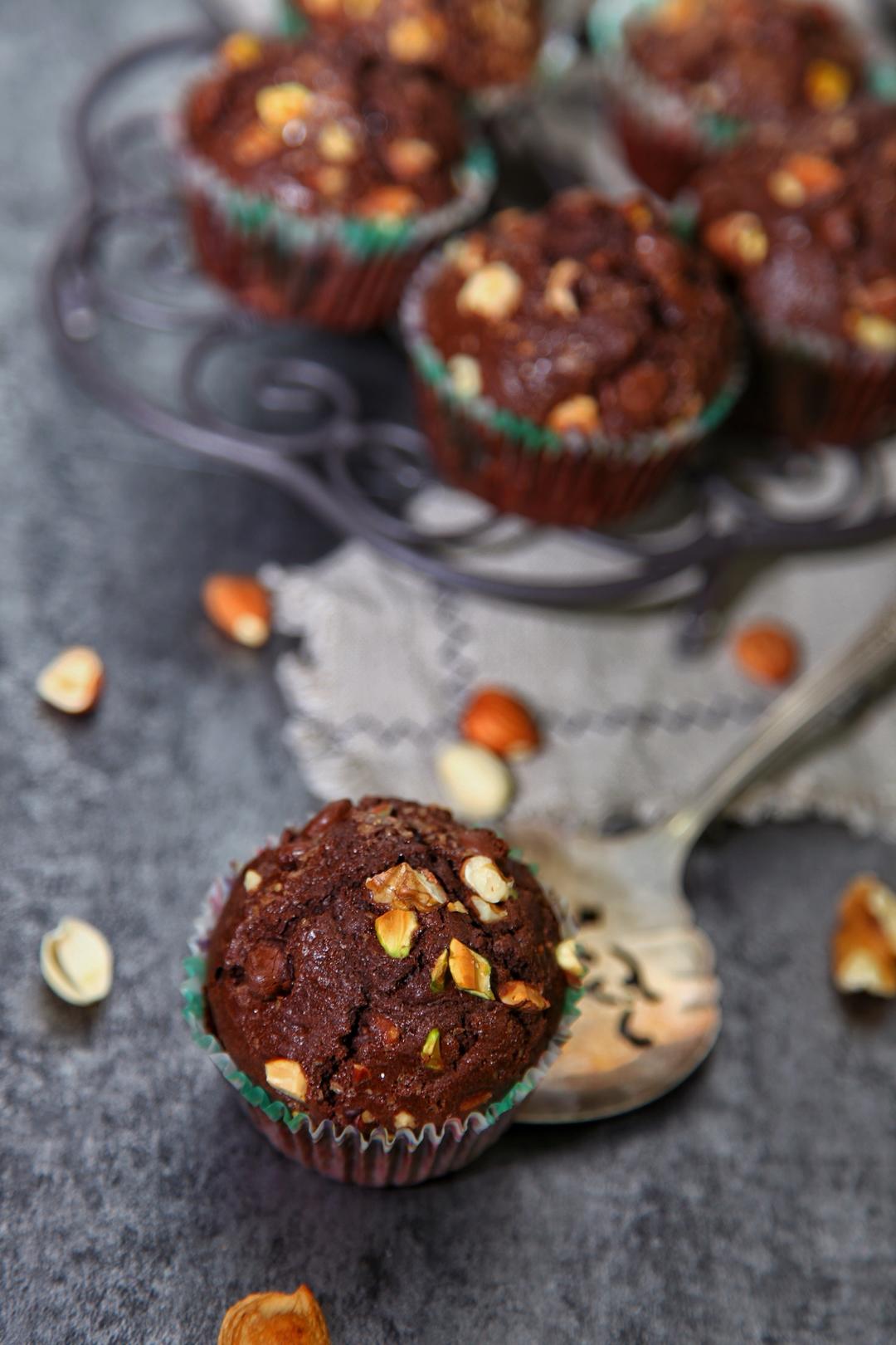 婷婷elf做的浓情巧克力摩卡马芬 chocolate espresso muffins>