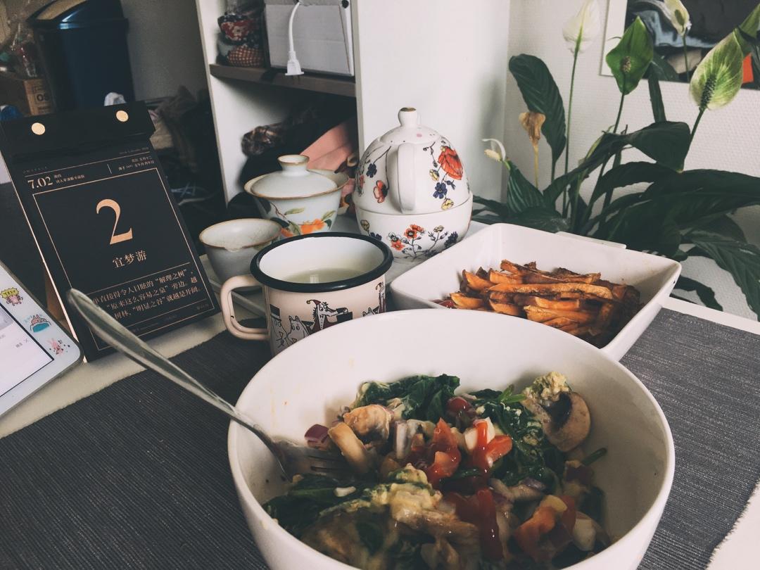 菠菜奶酪烘蛋 (无油快手早餐! )