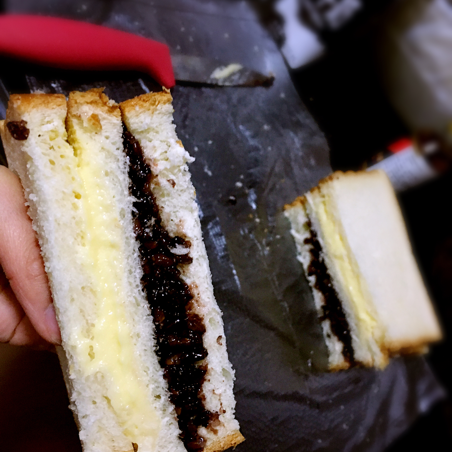 非常好吃的～紫米奶酪包（美味三明治）