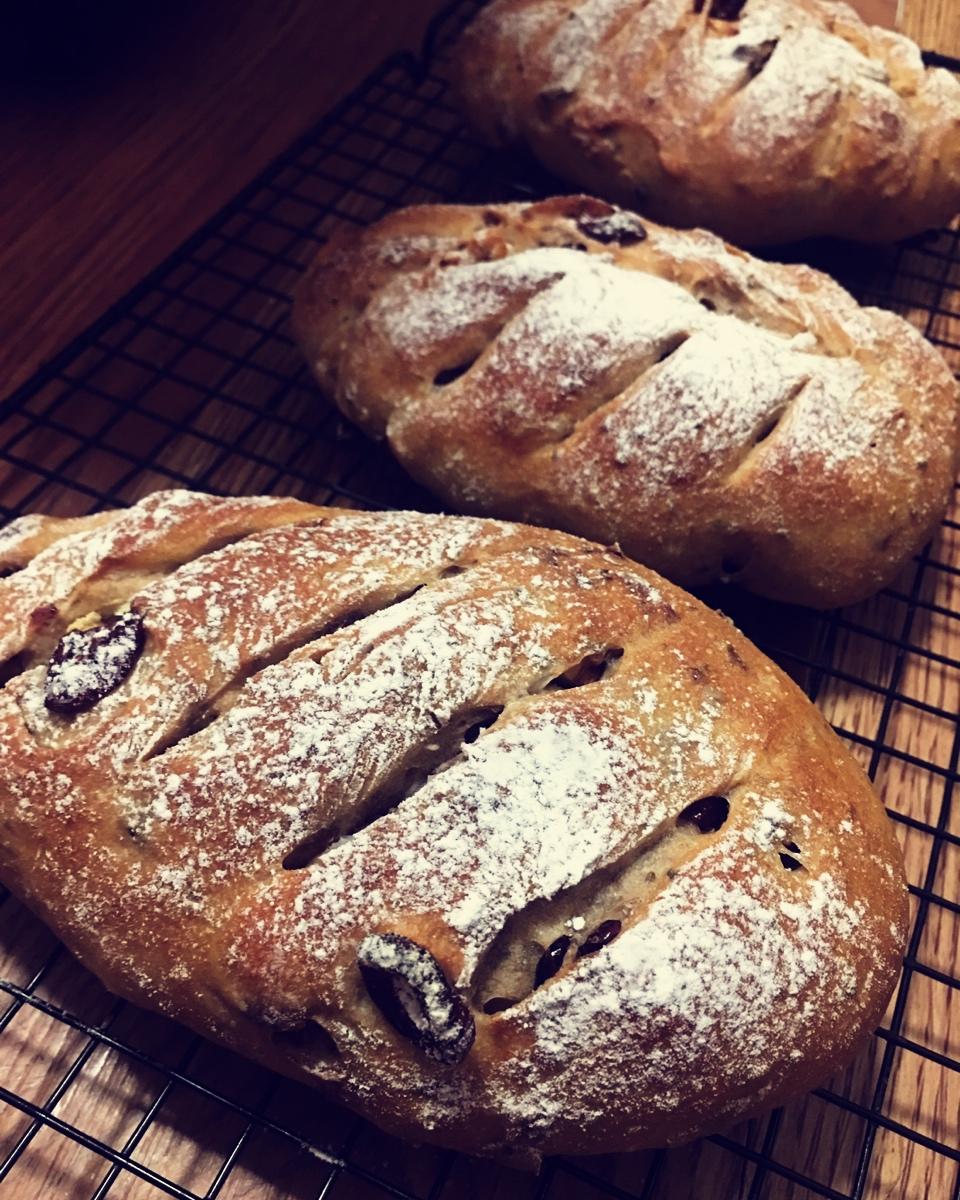 圆亲亲做的全麦蔓越莓核桃软欧包