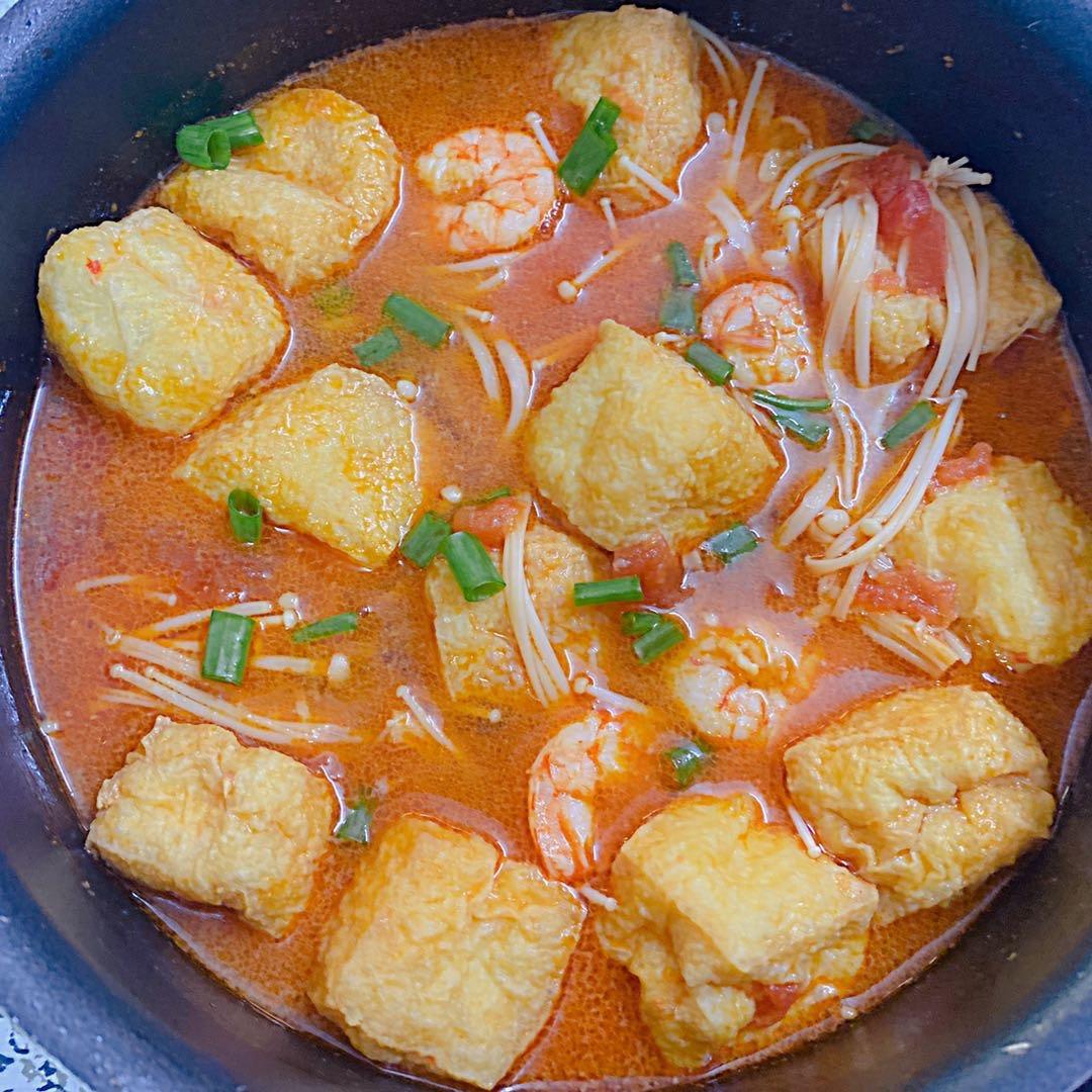 鲜虾豆腐煲