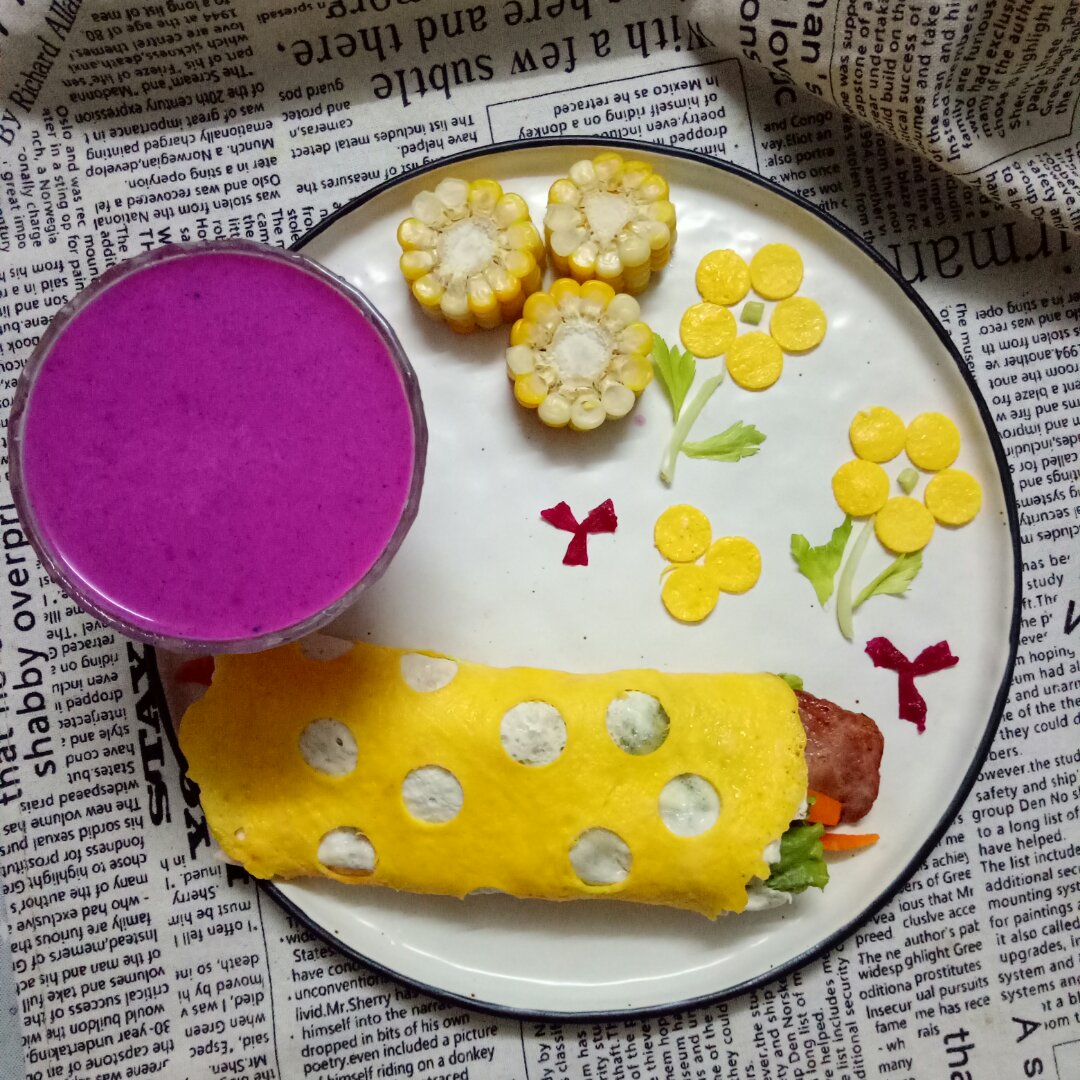 水玉波点蛋包饭