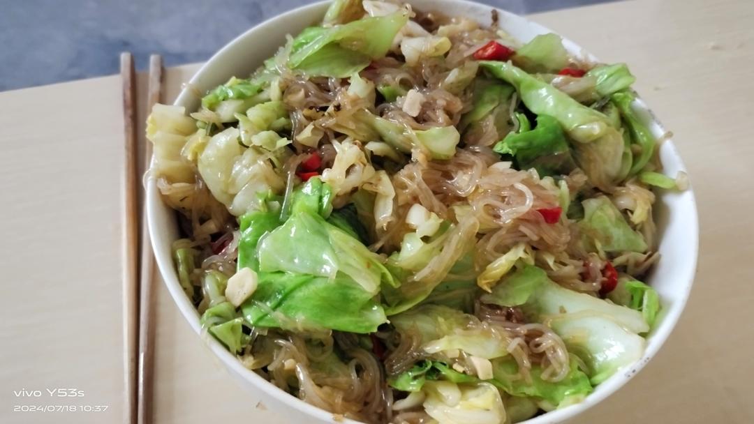 成功率百分之百的包菜炒粉丝