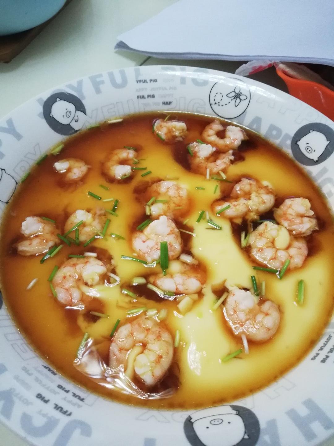 滑嫩的虾仁蛋羹