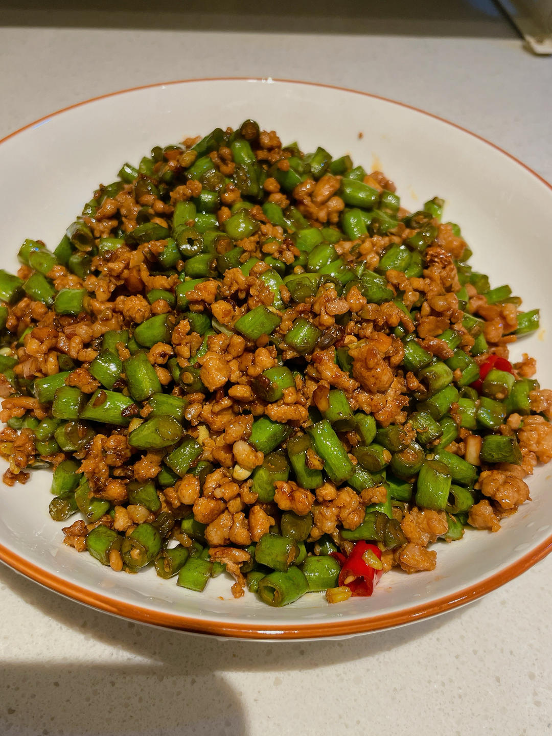 超简单的家常下饭菜猪肉末辣炒豆角