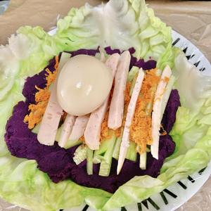 低卡低脂圆包菜紫薯无米饭团的做法 步骤7