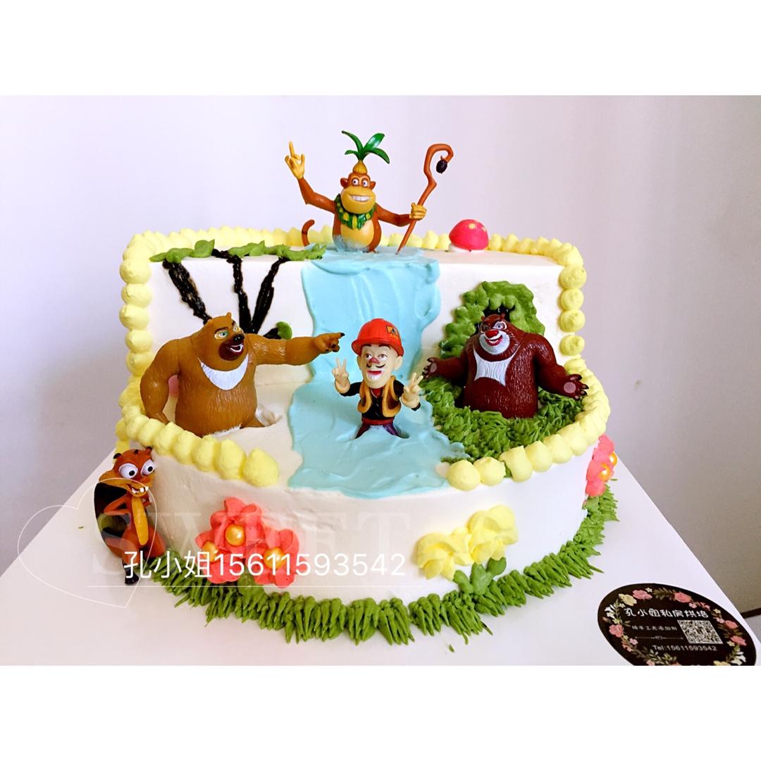 裱花蛋糕——光头强场景蛋糕