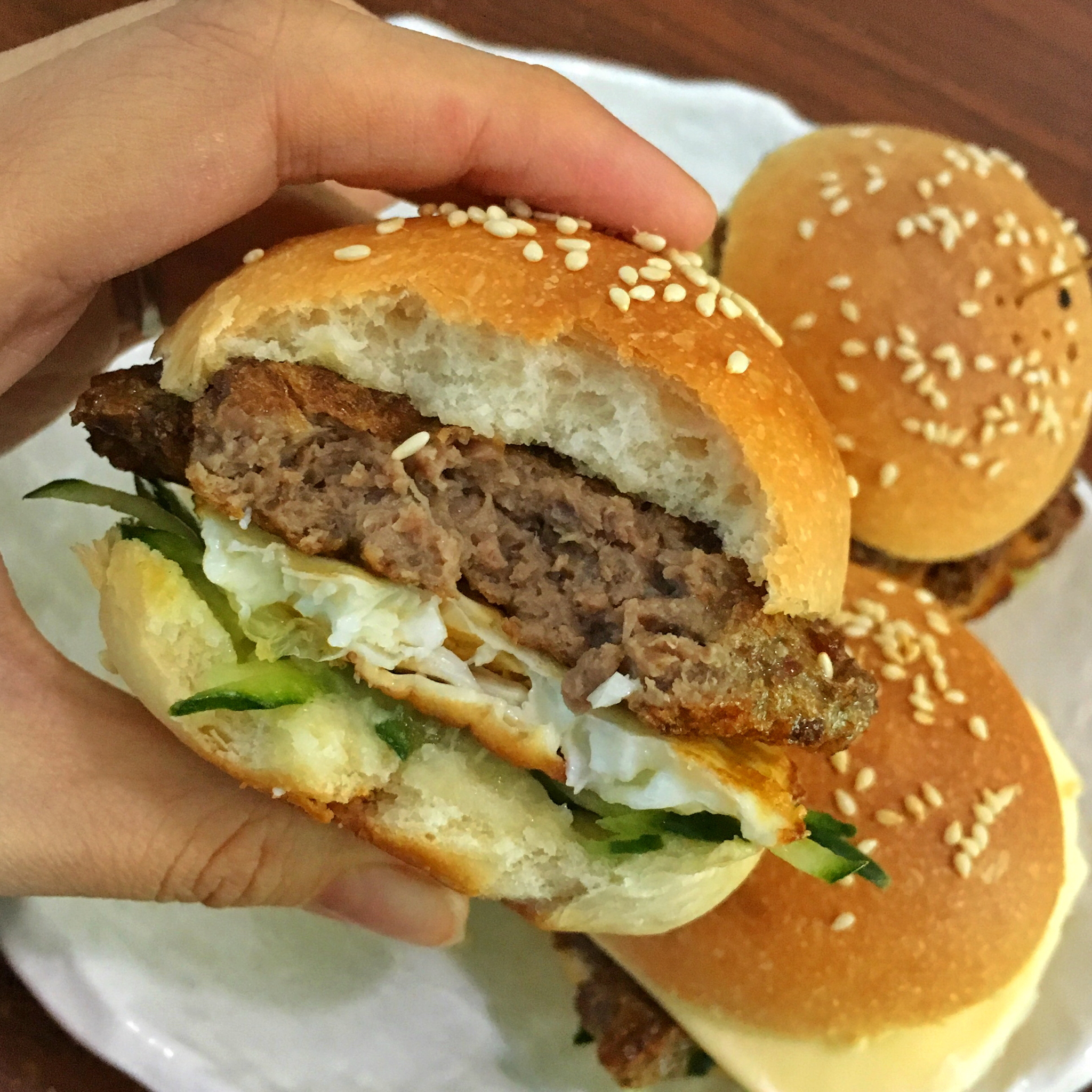 芝士牛肉苹果迷你汉堡