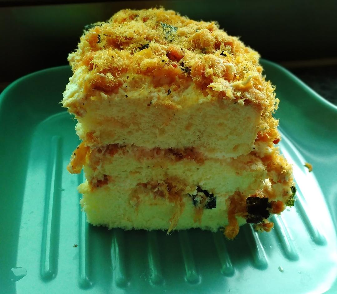 静思c185做的海苔肉松沙爹蛋糕6寸巨型肉松小贝